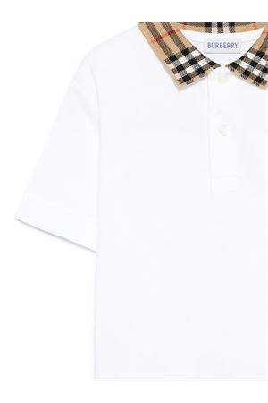 white polo shirt BURBERRY KIDS | 8105571A1464